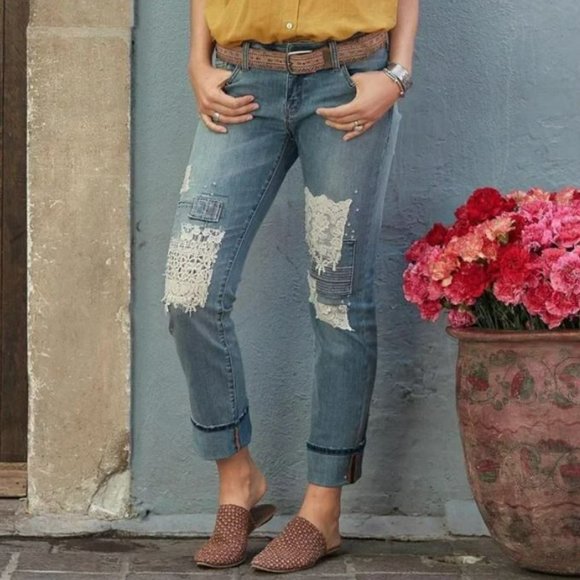 Sundance Denim - Sundance Magnolia Lace Patch Jeans Size 28